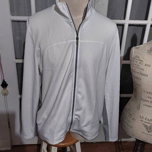 Alo Mens White Cool Zip Full Zip Jacket XL